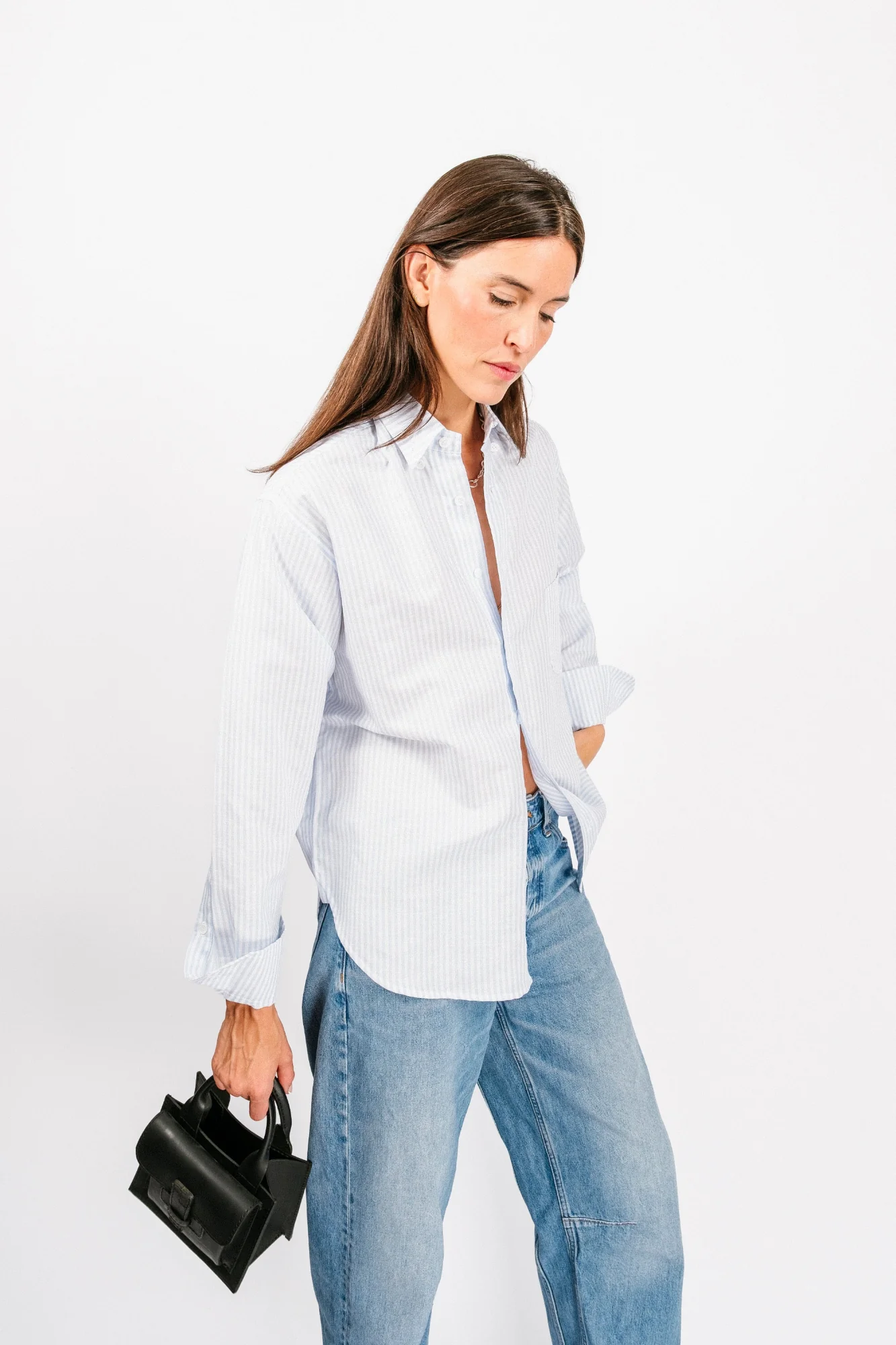 Catalina Button Down Shirt | Powder Blue Stripe - Image 5