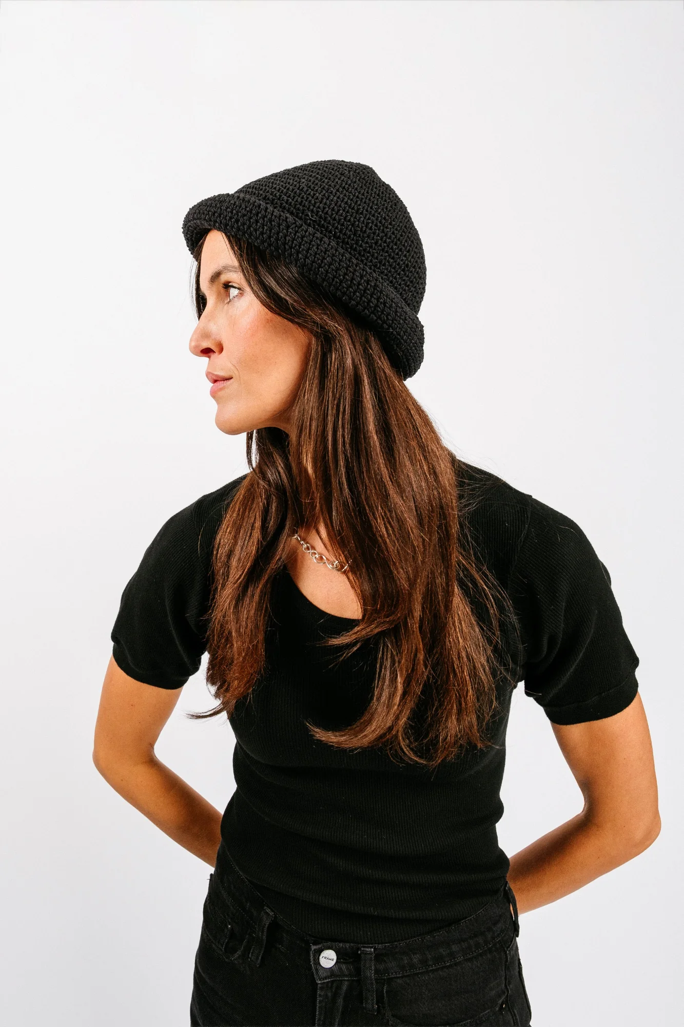 Crochet Hat | Black - Image 3