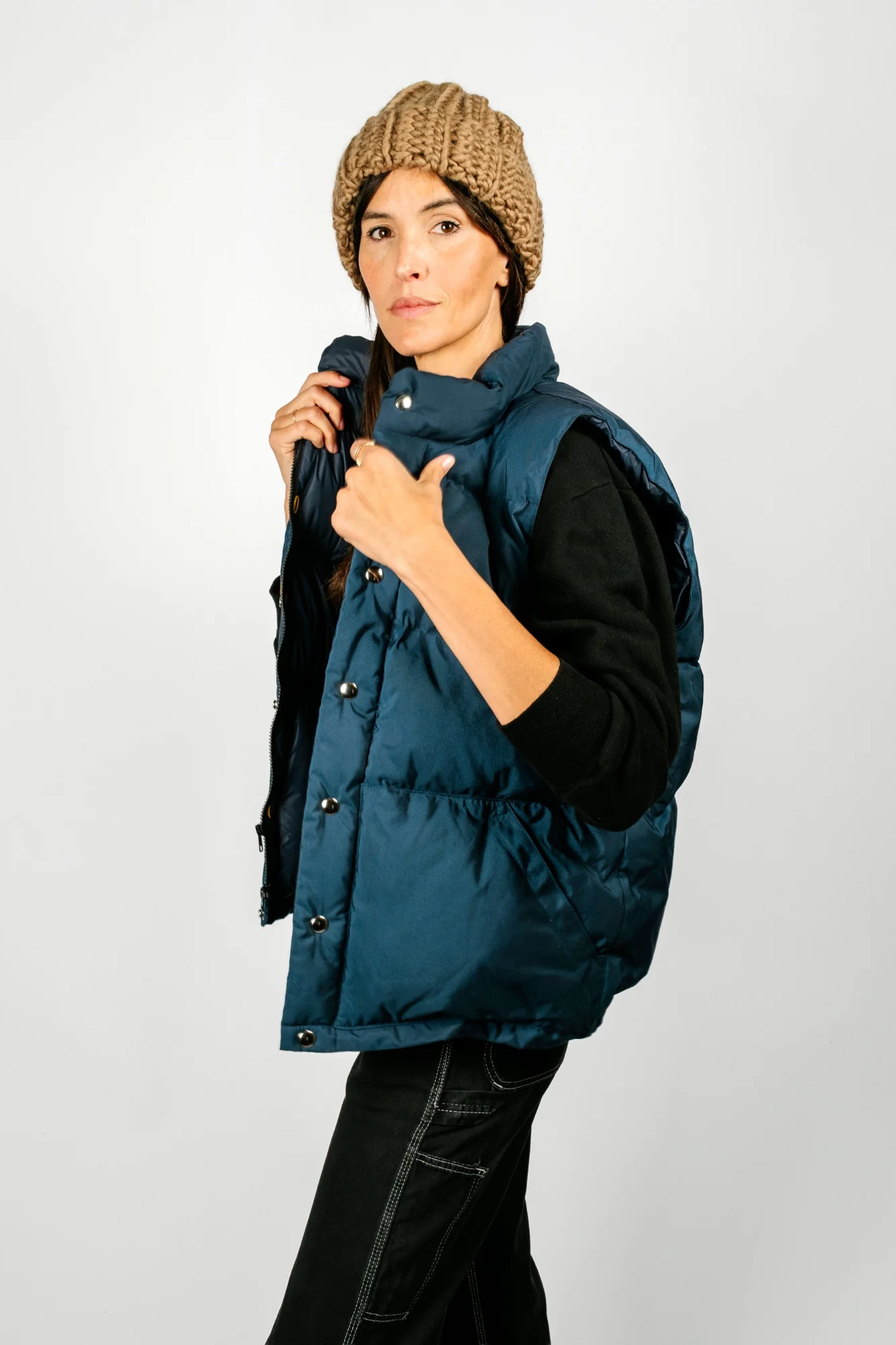 Down Italian Vest | Navy - Image 8