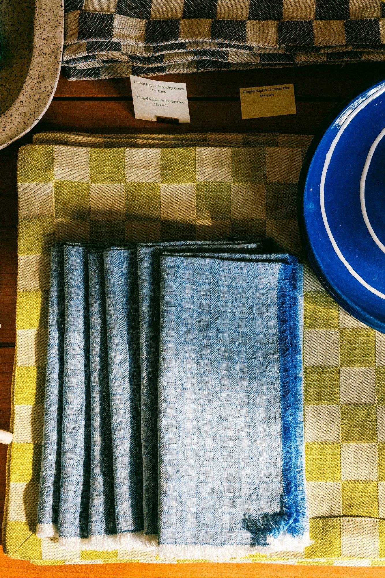 Galia Fringed Napkin - Zaffiro Blue - Image 4