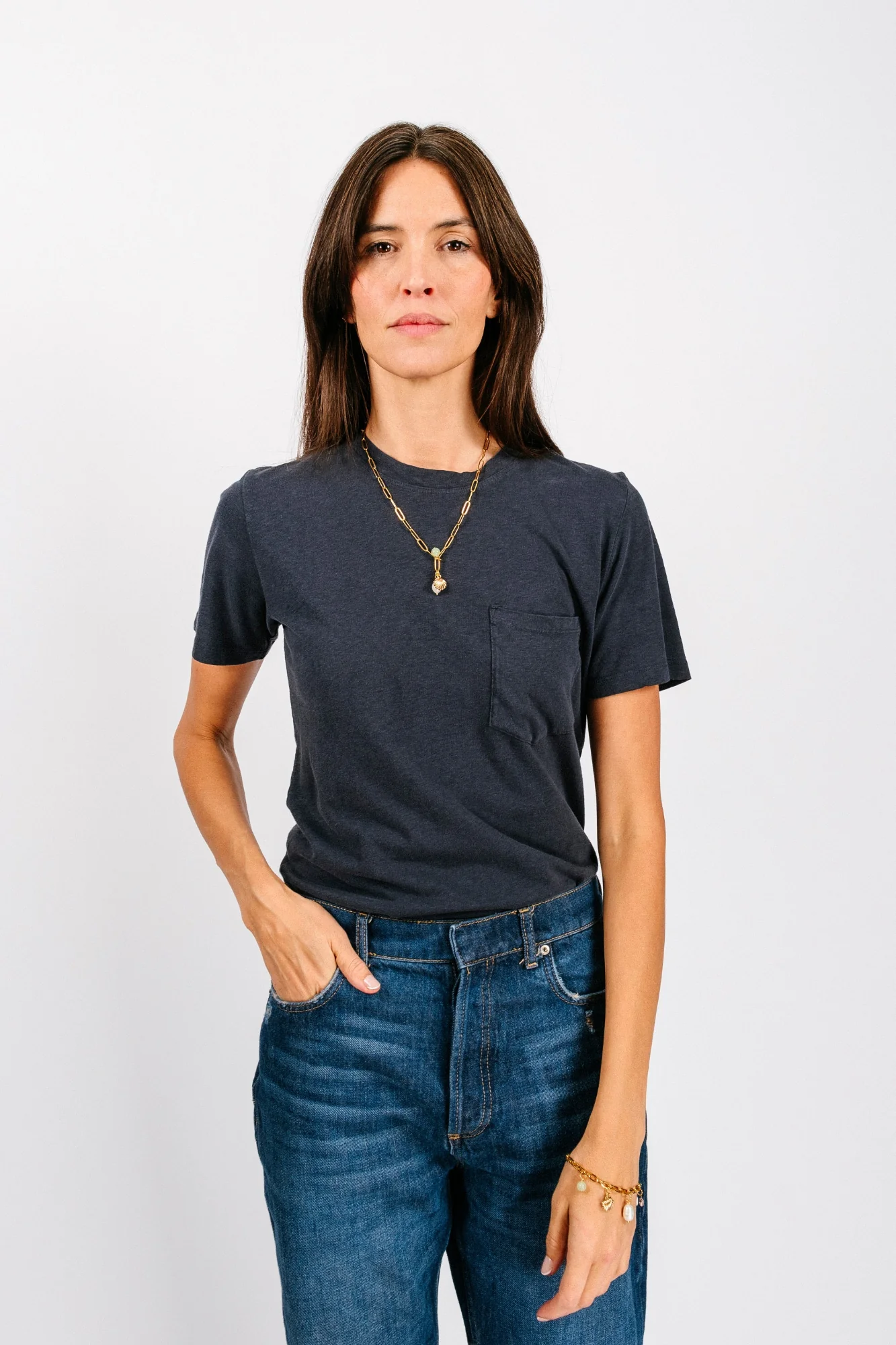 Jung Pocket Tee | Navy - Image 5