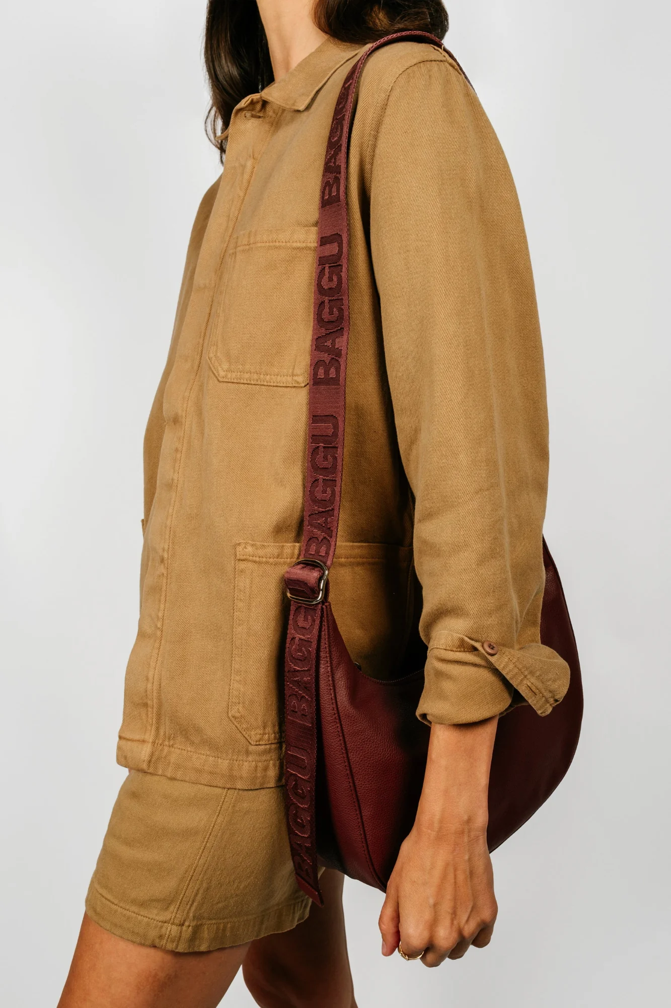 Medium Recycled Leather Crescent Bag | 2 Colors - Image 12