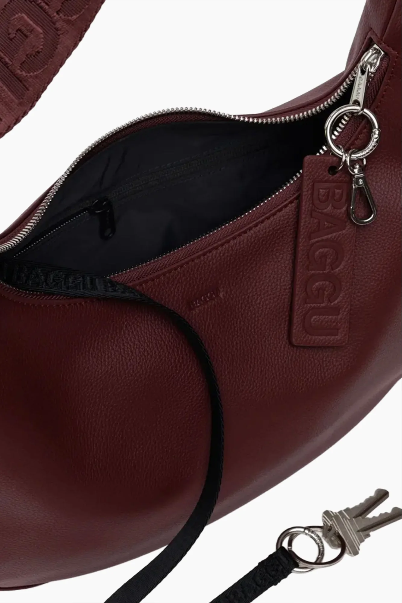 Medium Recycled Leather Crescent Bag | 2 Colors - Image 4