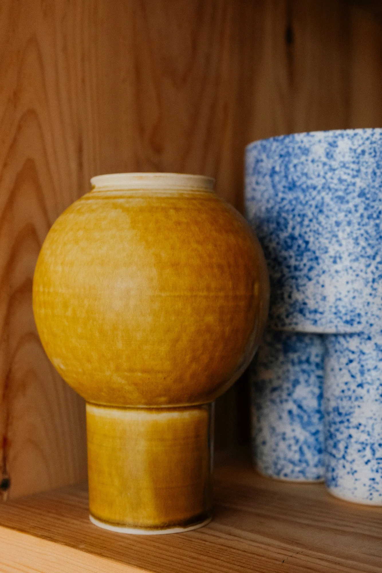 Moon Jar Pedestal Vase | Assorted Sizes + Colors - Image 2