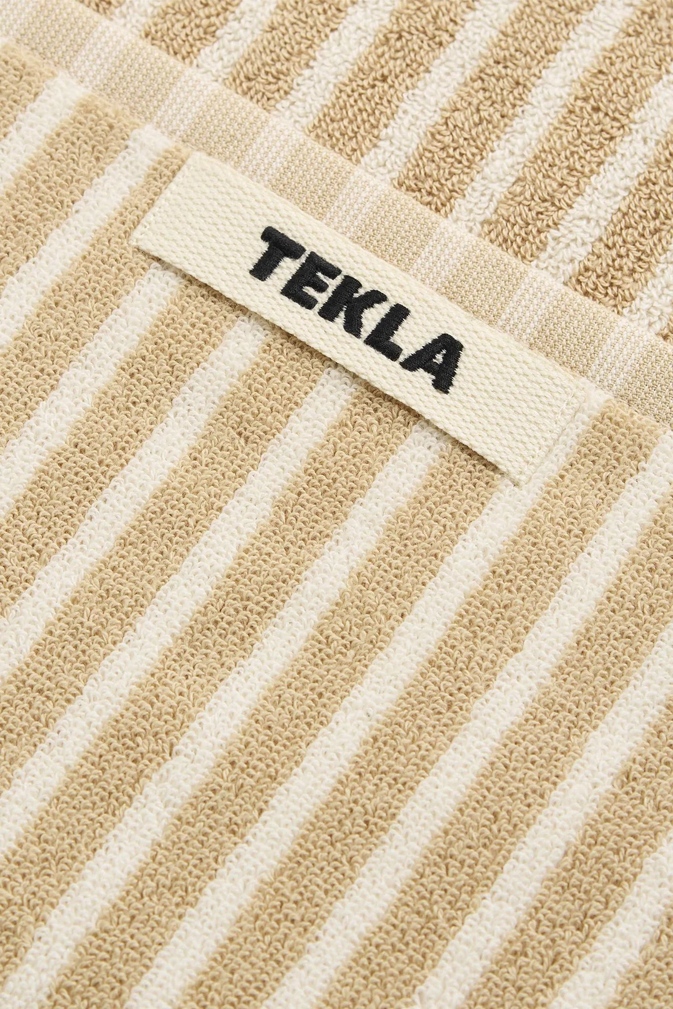 Organic Cotton Striped Towels & Bath Mat | Ivory - Image 5