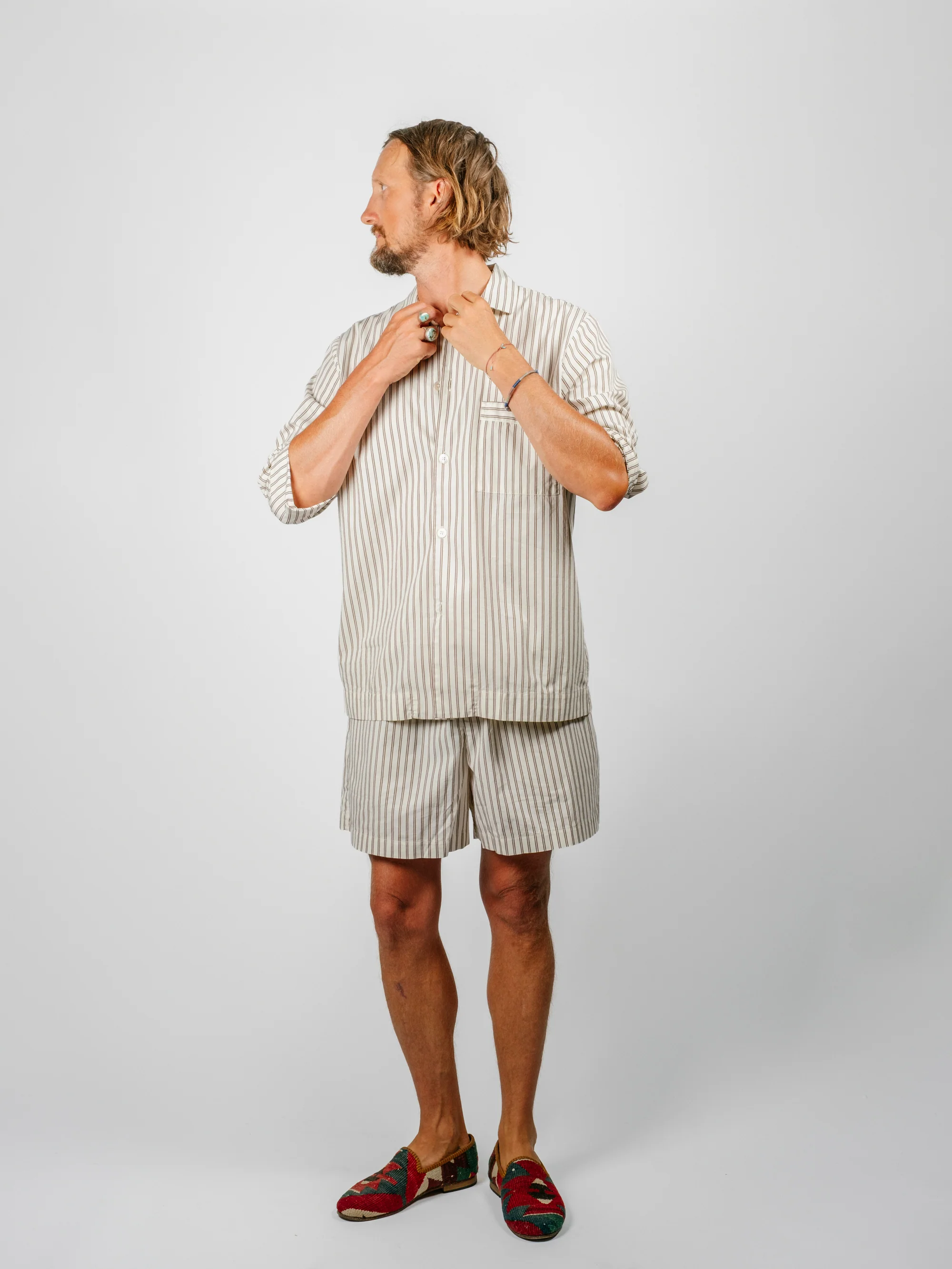 Organic Poplin Striped Sleepwear Short | Hopper - Image 7