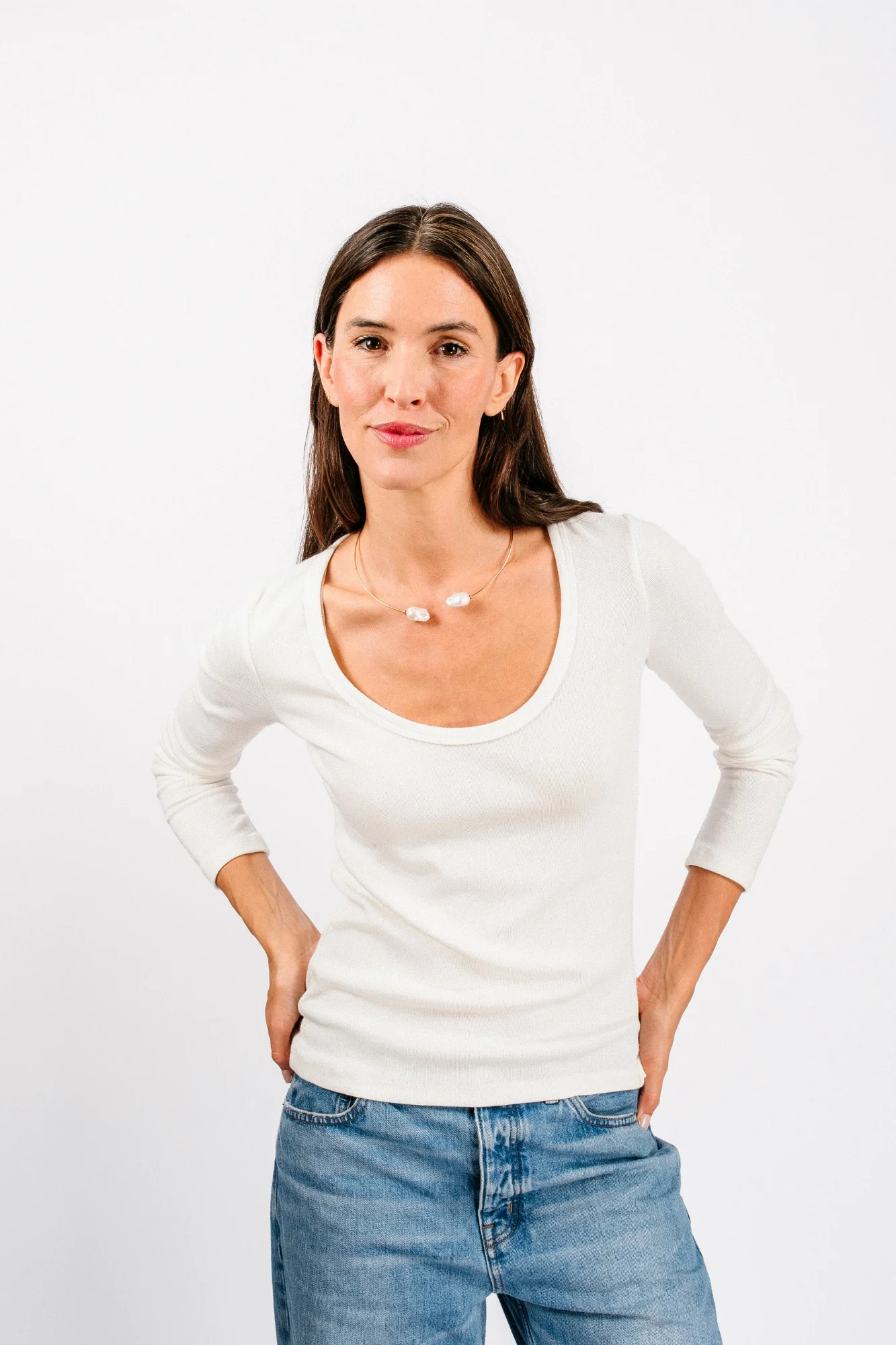 Paseo Long Sleeve Tee | Washed White - Image 6