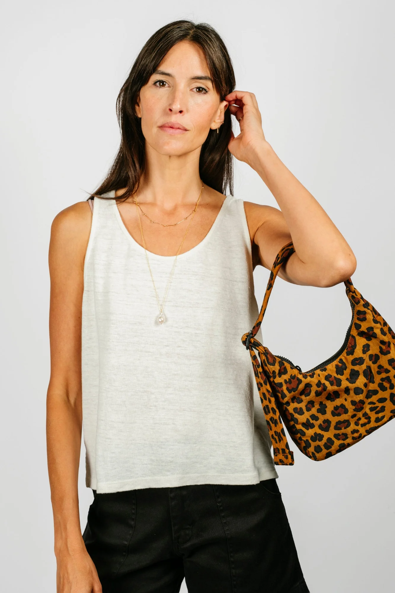 Sophie 100% Hemp Cropped Tank | Washed White - Image 2